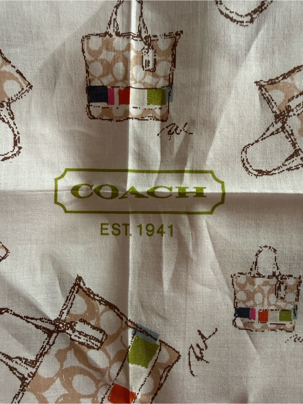 Vintage Coach Legacy Illustration Handkerchief Scarf